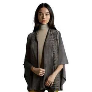 Do Everything In Love Gray Sheer Velvet Open Shawl Size One Size
